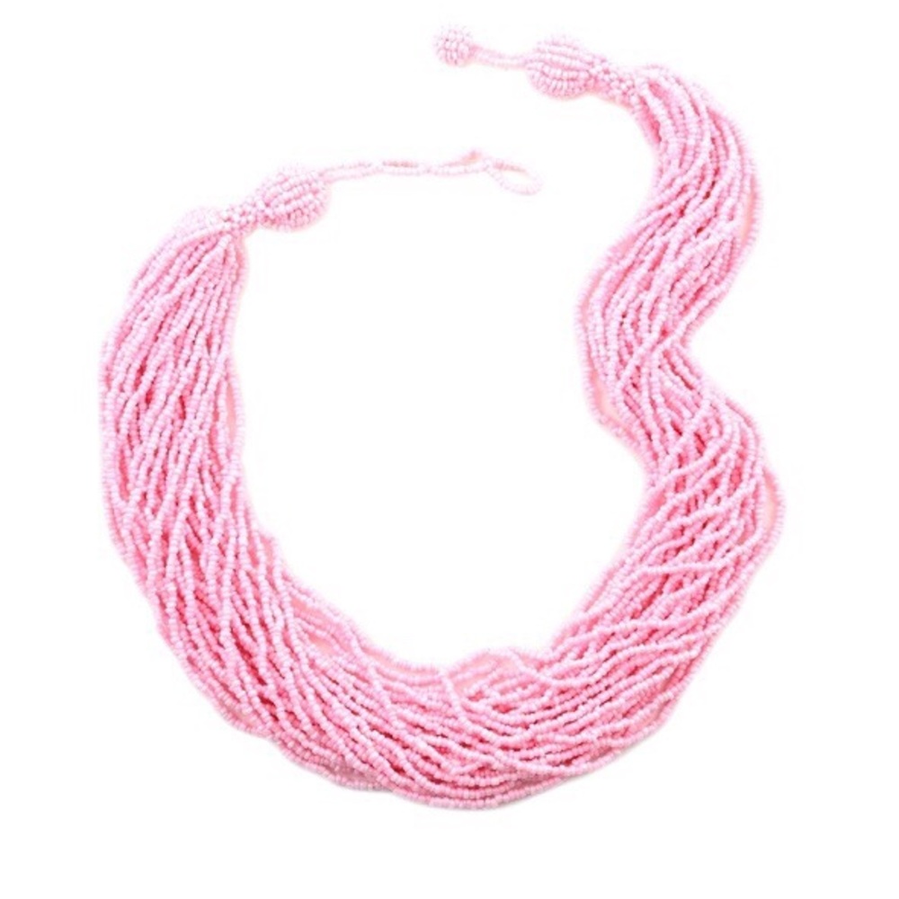 NEW Seed Bead Necklace Pink Adjustable Length